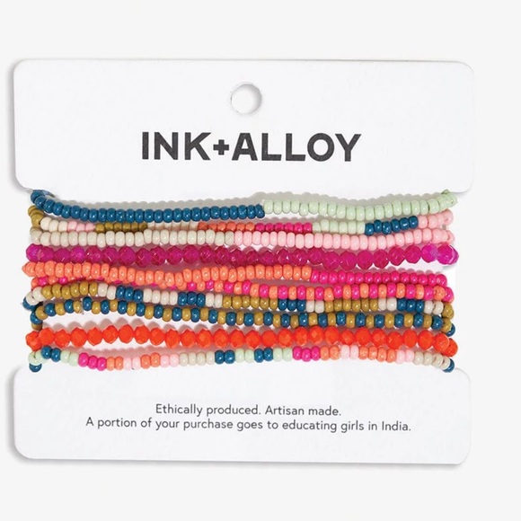ink + alloy Jewelry - NEW Ink + Alloy rainbow stretch boho bracelet set